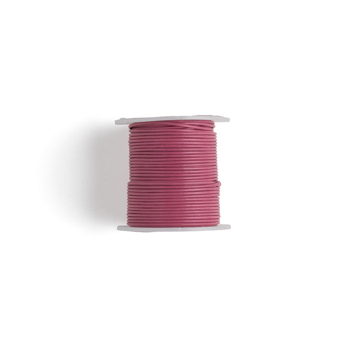 2mm pink color round leather cord