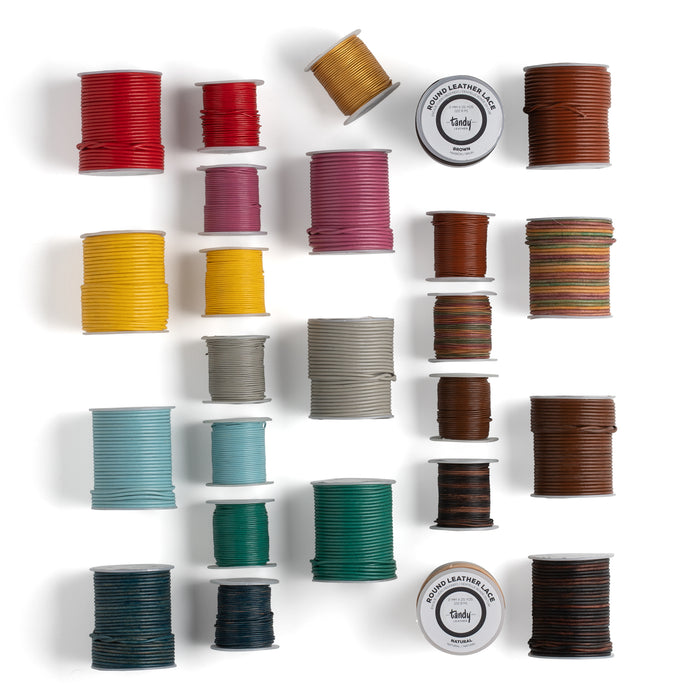 Buy your Round leather laces Ø 2 mm assorted various colours Ø 2 mm, length  100 cm (per 10) online
