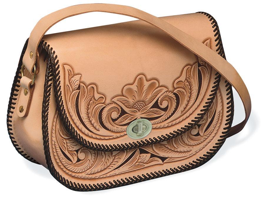 Vintage Wine Sunflower Hand Tooled Leather Purse — Rodeo Durango Int'l